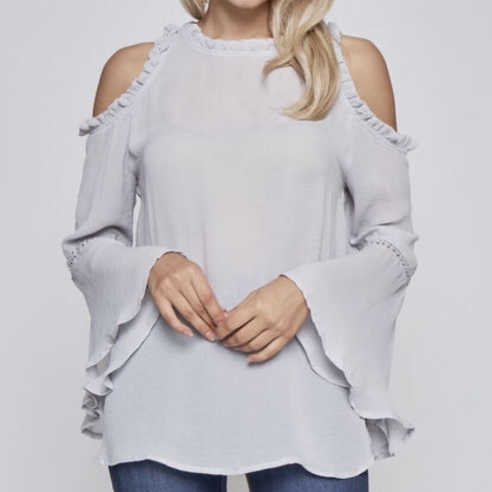 SILVER RUFFLED BELL LONG SLEEVE @LAST ONE - Picture 3 of 4